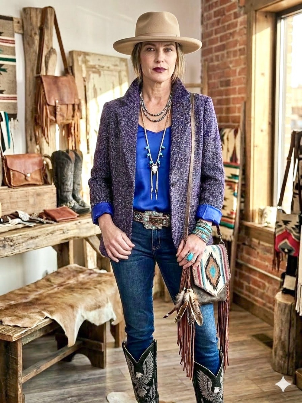 ⭐️TAHARI equestrian Tweed Blazer
Jacket w country prairie farmhouse vibe